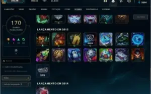 CONTA LOL PLATINA 4 (148 SKINS + SKINS VALORANT)