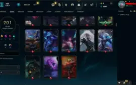 Conta League of Legends, 201 skins, level 118