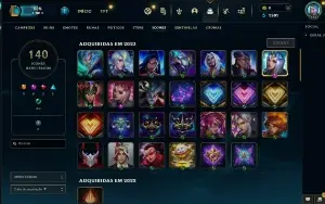 Conta League of Legends, 201 skins, level 118