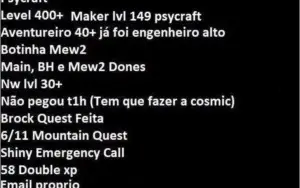 Conta Lunar lvl 400+