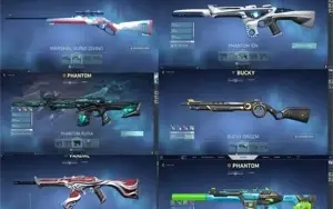 CONTA VALORANT 4 FACAS RARAS/RUÍNA/ORIGEM/RGX/ÍON/BLASTX/+