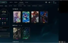 Conta 156 skins, 2 miticas elise vitorisa etc