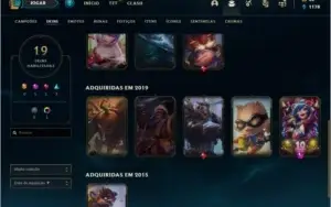 Conta MESTRE com 19 skins e 55 champs