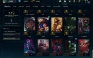 Conta MESTRE com 19 skins e 55 champs