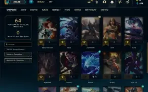 Platina 4 com 28 Champs e 2 Skins + 25 Espolios
