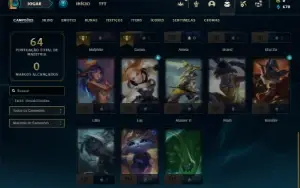 Platina 4 com 28 Champs e 2 Skins + 25 Espolios