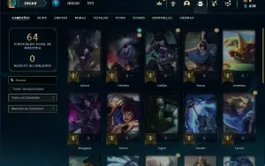 Platina 4 com 28 Champs e 2 Skins + 25 Espolios