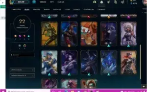 CONTA NOVA LV 40 COM 22 SKINS HABILITADAS