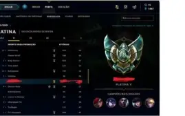 Conta League of Legends Platina