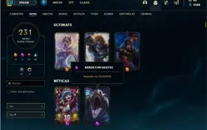 Conta Unranked com 117 Champs e 231 Skins + 3 Ultimates