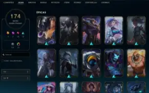 Conta League Of Legends Season 2 Diamante 4 174 Skins Full