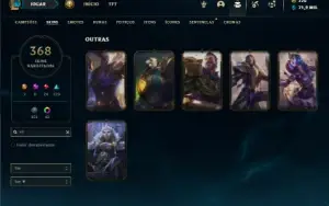 Conta Unranked com TODOS os champs e 368 Skins + UrfWick