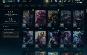 Prata 3 com TODOS os champs e 77 Skins + 2400 RP
