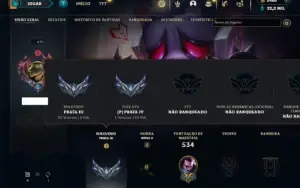 Prata 3 com TODOS os champs e 77 Skins + 2400 RP
