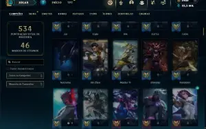 Prata 3 com TODOS os champs e 77 Skins + 2400 RP