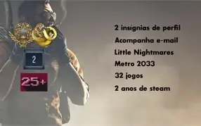 STEAM COM 32 JOGOS, METRO 2033 E LITTLE NIGHTMARES