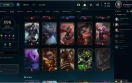 Conta de league of legends 395 skins,todos campeões