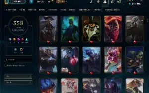 Unranked com TODOS os champs e 358 Skins ( TOP / MID / JG )