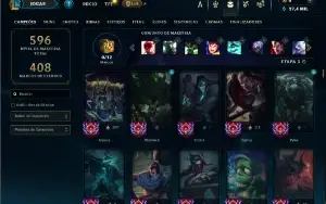 Unranked com TODOS os champs e 358 Skins ( TOP / MID / JG )