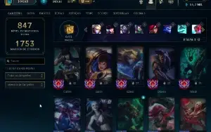 Conta League of Legends - 876 Skins - Nvl 543