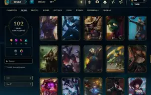 Unranked com TODOS os champs e 102 Skins ( TOP / JG )