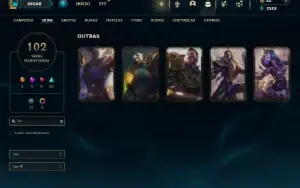 Unranked com TODOS os champs e 102 Skins ( TOP / JG )