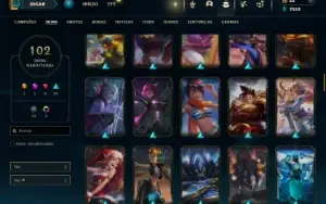 Unranked com TODOS os champs e 102 Skins ( TOP / JG )