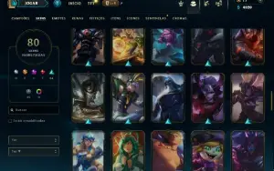 Unranked com 115 Champs e 80 Skins