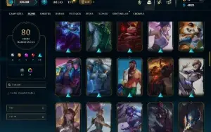 Unranked com 115 Champs e 80 Skins