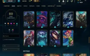 Unranked com 115 Champs e 80 Skins