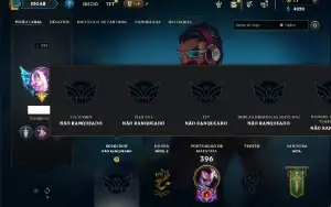 Unranked com 115 Champs e 80 Skins
