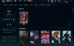Unranked com 115 Champs e 80 Skins