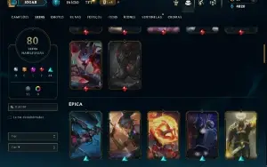 Unranked com 115 Champs e 80 Skins