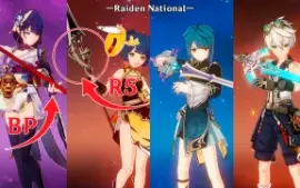 AR55 Arcontes, Nahida+BIS, Childe+BIS, Ganyu+BIS, Yoimiya