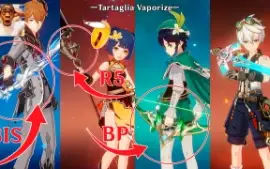 AR55 Arcontes, Nahida+BIS, Childe+BIS, Ganyu+BIS, Yoimiya