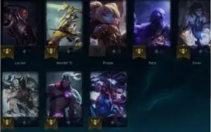 CONTA Unranked | 18 CHAMPS | 1 SKIN (jhin lua sangrenta)