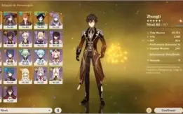 AR54 ZHONGLI, VENTI, CHILDE, MONA, KEQING + 2 ARMAS T5