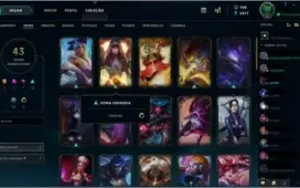 Conta lol gold I md5 paltina 56 champ 43 skins