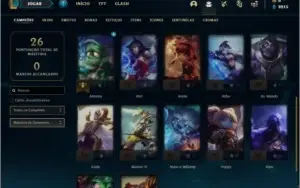 Conta platina 4 com 1 skin e 22 champs