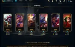 Conta platina 4 com 1 skin e 22 champs