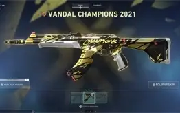 CONTA VALORANT COM VANDAL CAHMPIONS 21 E PACOTE CHAMPIONS 22