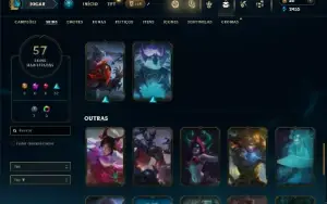 Unranked com 90 Champs e 57 Skins