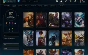 Conta unranked com 72 champs e 57 skins ( 5 vitoriosas )