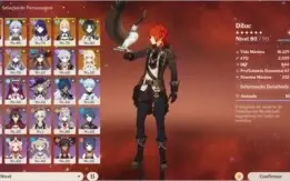DILUC, RAIDEN, XIAO, GANYU, JEAN, KEQING E MONA