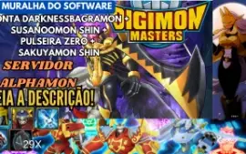 Conta Digimon Masters D.Bagra + Susano + Pulseira + Sakuya S