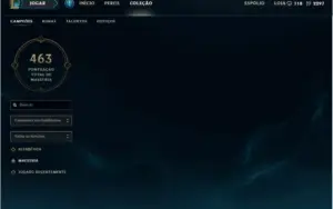 Conta de league of legends com 372 skins
