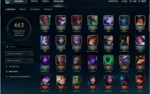 Conta de league of legends com 372 skins