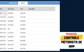 Planilha de Controle para Motoristas de UBER/99/ETC