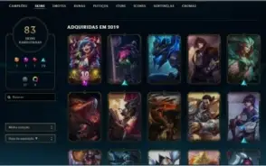 Conta platina 4 96 campeões 83 skins