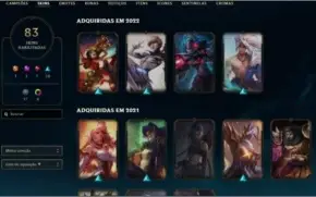 Conta platina 4 96 campeões 83 skins